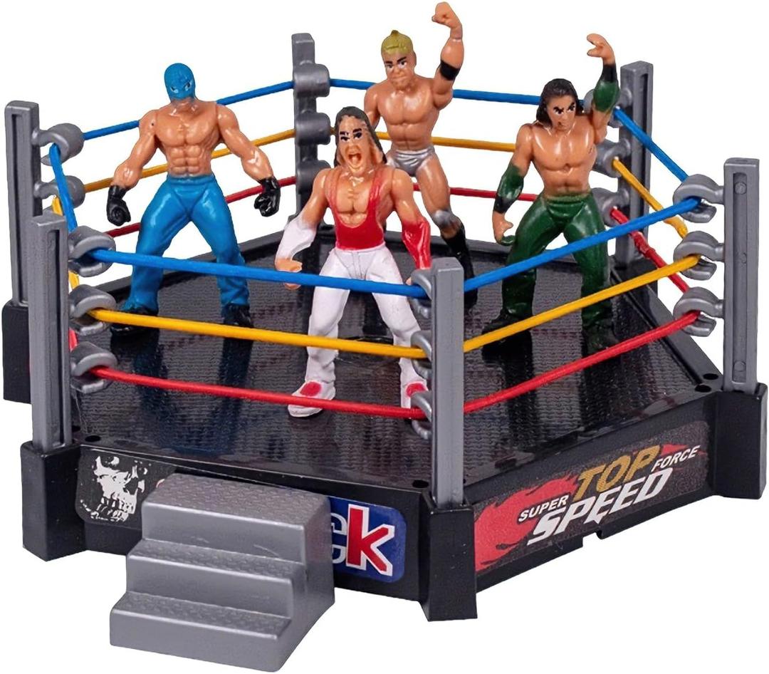 Gonetre Fighting Toys Wrestling Ring Set Wrestling Toys Wrestler Warrior Funny Kids Playset