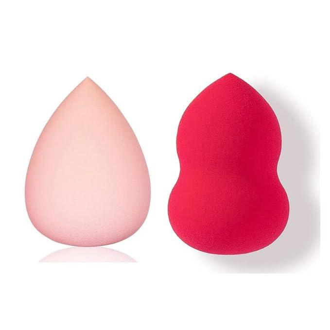 Egg Pear Shape Makeup Puff Sponge Blender Combo Set of 2pcs For Perfect Makeup Blending