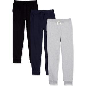 The Children's Place Boys' Active Jogger Pants (Large, Black/Navy/Heather Grey 3-pack)