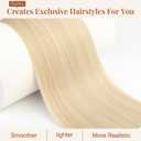 FLUFYMOOZ ponytail extension, 26 Inch Long Straight Drawstring Ponytail Synthetic Hairpieces Fake Pony Tails Natural Soft Clip in Hair Extension ponytail for Women (Cool Blonde)