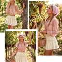 Flowy Shorts for Women Lace Cute Summer Skirts Ruffled Skorts Country Concert Boho Western Cowgirl Beach Vacation Outfit (XL)