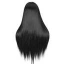 Quantum Love Wigs Long Natural Straight Middle Part Natural Black Color Wig Heat Resistant Realistic Synthetic Daily Party Cosplay Halloween Daily Party Use Wig