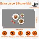 2Pack Large Silicone Mats for Kitchen Counter, 48''x24''(120cmx60cm) Heat Resistant Mat for Kitchen Island, Waterproof Multipurpose Countertop Protector, Light Gray