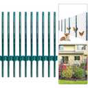 Fence Posts 3 Feet, Pack of 10, Metal Fence Post with U-Channel, Steel Fence Poles U Post for Garden Wire Mesh Fence Poles Sign Post