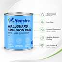 Hensire White Exterior Wall Paint for Concrete & Masonry, 170oz | Water-Based Low Odor Matte Finish Waterproof Paint for Brick, Cement, Stone & Stucco Walls Outdoor, Fast Drying
