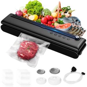 Vacuum Sealer Machine for Kitchen, Vacuum Sealer Machine Perfect Vacuum Sealing, Multi-Functional Automatic Food Sealer, Powerful Food Vacuum Sealer, Built-in Cutter and Bag Storage