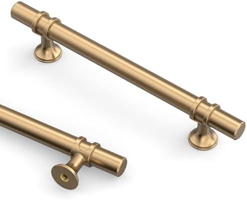 Asidrama 10 Pack 5 Inch(128mm) Champagne Bronze Kitchen Cabinet Handles, Cabinet Pulls Kitchen Cabinet Hardware Cupboard Handles Drawer Pulls