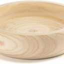 Decorative Wood Bowl Hand Carved Centerpiece Paulownia Round Dough Serving Wooden Bowls For Decor Large, Natural(11.4in)