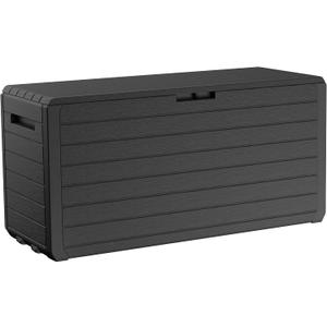 Keter Atlas 70 Gallon Deck Box WeatherResistant Outdoor Storage Chest for Patio, Yard & Pool, Durable Resin Construction, Lockable Lid, EasyOpen Design
