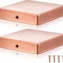 Tandefio 2 Pcs 4x4'' (Actual 3.5x3.5'') Solid Copper Post Caps Fence Flat Decking Caps with Screw for Metal Wood Cedar Fence Deck Corridors Mailbox Posts End Cover