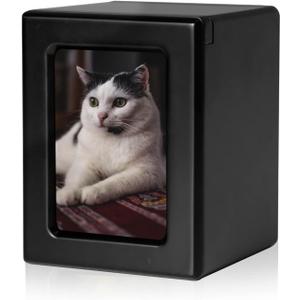 PCS Pet Urns for Dogs Ashes, Dog Photo Urn, Pet Cremation Box, Urns for Dog Ashes, Dog Ashes Urn Black-Small (S(0-25lbs))