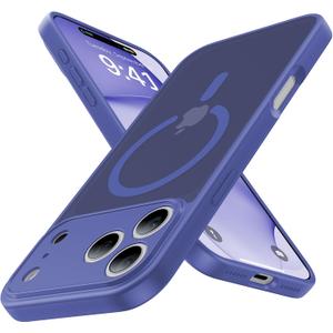 Magnetic Shockproof for iPhone 17 Pro Case,Upgraded[Camera Protection][Compatible with Magsafe][Non-Slip][Mil-Grade Protection] Slim Translucent Matte Phone Case for iPhone 17 Pro,Cobalt Blue