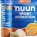 Nuun Sport Electrolyte Tablets with Magnesium, Calcium, Potassium, Chloride & Sodium, Gluten Free & Vegan, Orange, 5 Pack (80 Servings Total) (EXP 09/01/27)