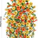 HyeFlora Artificial Flowers for Outdoors Decoration, 2Pcs Fake Hanging Spring Decor, Yellow and Orange Realistic Plants, UV & Fading Resistant Silk Flower for Porch Patio Balcony Planter Yard