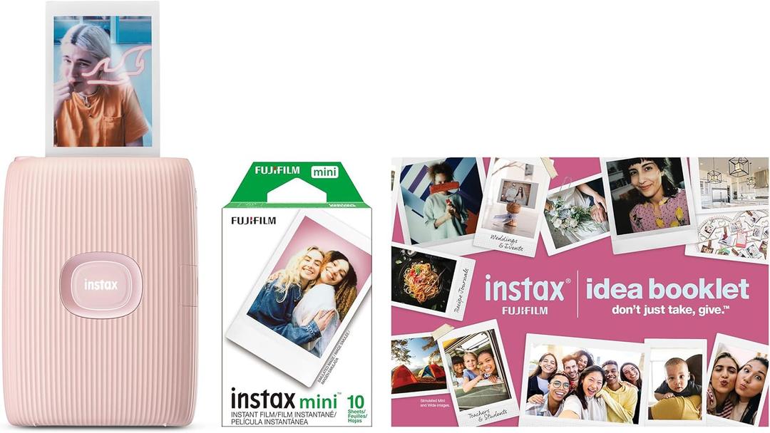 FUJIFILM Instax Mini Link 2 Smartphone Printer Bundle 2025 - Soft Pink