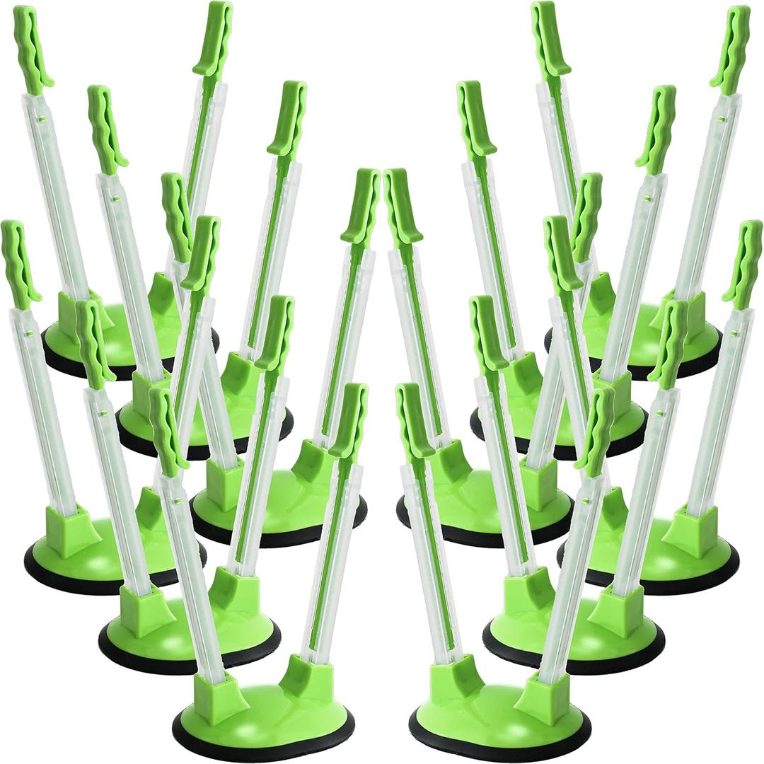 12 Pack Baggy Rack Stand Adjustable Freezer Bag Holder Stand Ziplock Bag Holder for Filling With No Food Spills or Kitchen Mess (Green)