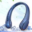 ASNUG Neck Fan, USB Rechargeable Personal Fan, 4000 mAh Battery Operated, 3 Speeds Adjustable, Faster Cooling, Ultra Quiet, Suitable for Home, Office, Travel, Sports, One Size