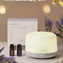 InnoGear Aromatherapy Diffuser & 10 Essential Oils Set, 500ml Essential Oil Diffuser with Remote Control Mother's Gift Ultrasonic Cool Mist Scent Humidifier Vaporizer Auto-Off Timer for Home, White