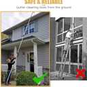 Gutter Cleaning Tools From The Ground, 16FT(24FT Reach) Telescopic Gutter Cleaner Tools, Rain Gutters Cleaning Wand with Hose Attachment and Bendable Sprayer