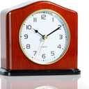 AYRELY Mantel Clock, Handcrafted Solid Wood Desk Clock with Silent Movement, Piano-Gloss Finish, Elegant Table Clock for Fireplace, Bedroom, Office & Gifts