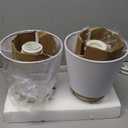 Small Table Lamps Set of 2, Bedside Nightstand Lamps for Bedroom Kids Room, Cute Desk Lamps with Studded Texture Base for Reading Nursery Living Room Office, White (White & White)