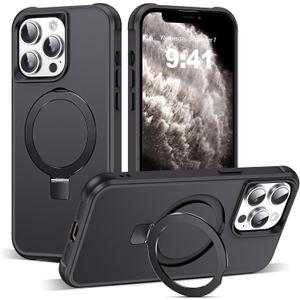 TIANLI Designed for iPhone 11 Case with Magnetic Invisible Ring Stand [Compatible with Mag-Safe] [Military Drop Protection] Shockproof Anti-Slip Scratch Resistant Cover for iPhone 11 6.1 Inch,Black