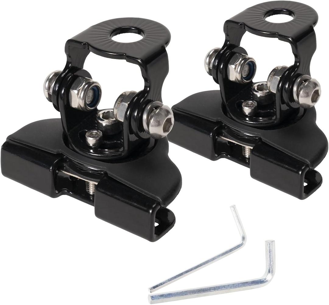 YCHOW-TECH LED Hood Mount Light Brackets, Universal LED Light Bar Mounting Brackets 304 Stainless Steel Hood Clamp Lights Mounts for Off-Road Truck SUV (Black)