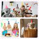 24 Pcs Mini Party Hats with Pom Poms Stuffed Animals Tiny Felt Cone Birthday Hats for Toys Dinosaur Small Dogs Cats