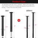 2 PCS Adjustable Table Legs, 21.5" -37" Heavy Duty Metal Adjustable Height Desk Legs, 2" Diameter Durable Pipe Furniture Legs for Computer Table,Office Desk,Kitchen Table