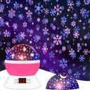 MOKOQI Snowflake Projector Night Light Indoor, Snowflake Nightlight with Timer, Star Lights Projector for Ceiling Kids Room Decor Gifts for 3-8 Year Old Girls Christmas Birthday Gift for Toddler
