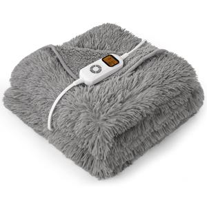 Electric Heated Throw Blanket, 10 Heating Levels, 10H Auto-Off Timer, ETL Certified, 50"x60", Grey