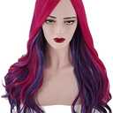Purple Pink Wig Long Wavy Wig Purple and Hot Pink Wigs for Women Heat Resistant Synthetic Hair Women's Costume Cosplay Party Wigs