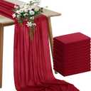 Horbaunal 12 Pack Burgundy Chiffon Table Runners 10FT Sheer Chiffon Runner 29x120 Inches Romantic Boho Rustic Table Runner for Wedding Party Bridal Baby Shower Table Decorations