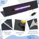 Sieral Aquarium Lids Polycarbonate Canopy with LED Light 29 x 11.38 x 0.12 Inch for 20/29/37 Gallon Without Center Brace Aquariums Cover Fish Tank Lid with a Hook Knife, Black