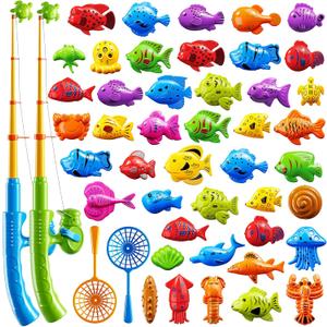 Magnetic Fishing Toy for Kids 3-5, Magnetic Fishing Game for Kids Ages 4-8, Water Table Toys with Fishing Rod Set, Outdoor Plastic Floating Fish, Kids Bath Pool Fishing Water Toys for Baby Boys Girls
