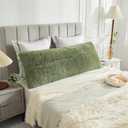 LIFEREVO Faux Fur Body Pillow Cover with Zipper Closure,Sage Green Luxury Shaggy Ultra Soft Velvet Pillowcase 20"x54", Microfiber Long Pillowshams for Sofas,Beds and Home Decoration(Sage Green)