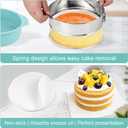 9 Inch Cheesecake Pan, Leakproof 304 Stainless Steel Springform Pan with Silicone Protector for Water Bath Baking, Removable Bottom, 50 Pcs Parchment Paper, Dishwasher Safe