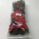 Hotop 6 Pcs Christmas Artificial Poinsettias Florals 19.6 Inch Large Christmas Poinsettia Decorations Red Green Christmas Flower Picks Stem for Christmas Tree Ornament Wreath DIY Xmas Party Decor