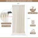 10x10ft Wrinkle Free Ivory Backdrop Curtain for Parties Soft Fabric Drapes Wedding Ivory Curtain Backdrop for Birthday Party Decorations Background for Photography 5x10ft,2 Panels