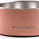 Widlerdog Stainless Steel Dog Bowl with Extra Durable Kitchen-Grade BPA-Free Stainless Steel with Non-Slip Rubber Ringed Bottom (Rose, 64 oz)