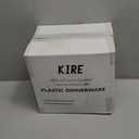 KIRE 100PCS Silver Plastic Plates - Heavy Duty White Disposable Plates with Silver Rim for Party/Wedding - Include 50Pcs 10.25inch Dinner Plates and 50Pcs 7.5inch Dessert Plates for Christmas