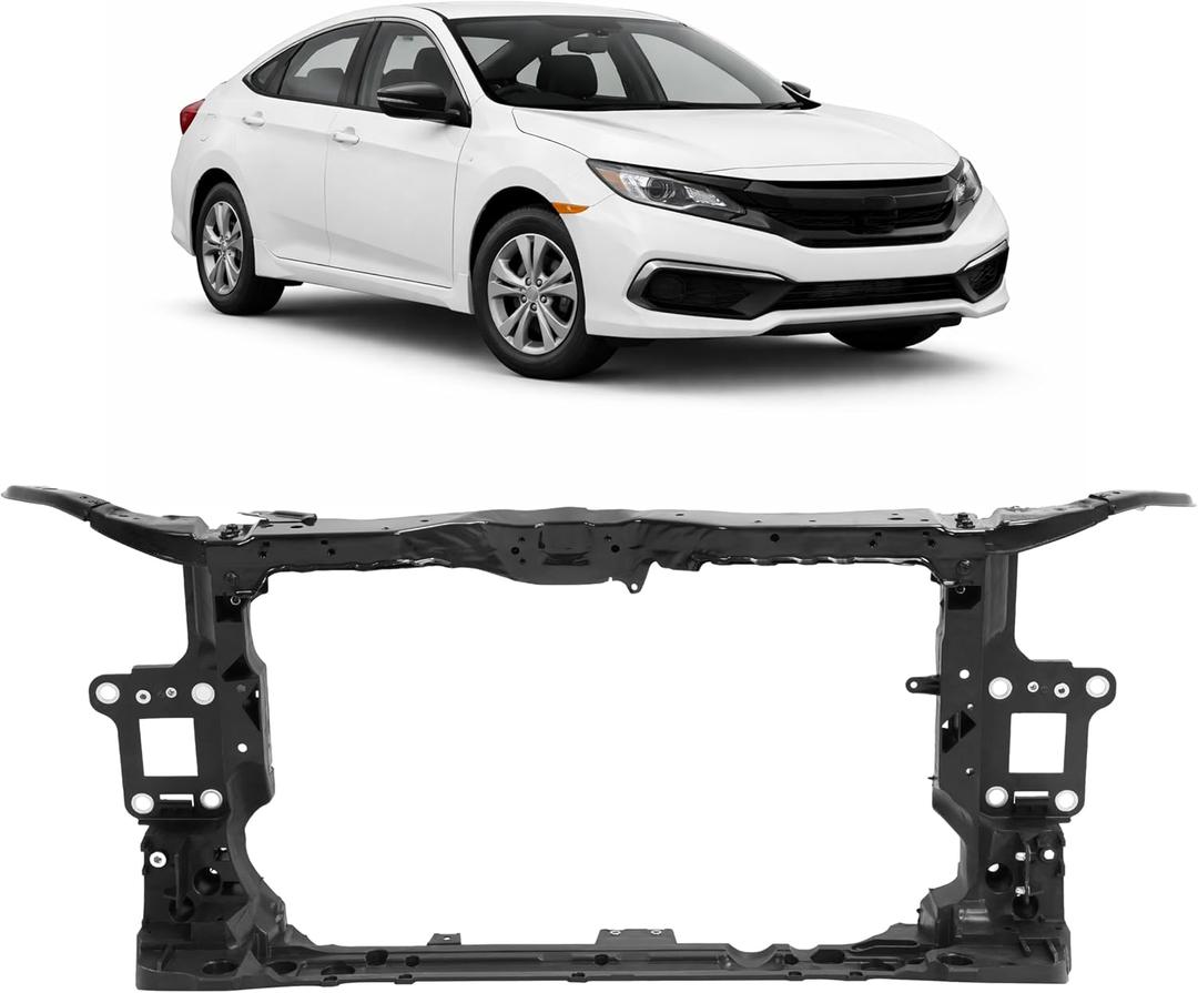 ALMULOO Radiator Core Mount Support Assembly Compatible with 2016-2019 Honda Civic DX LX-P SE EX LX Coupe Sport Sedan Relpacement For 71410TBAA01 HO1225183 Steel Electrophoresis Primed Black