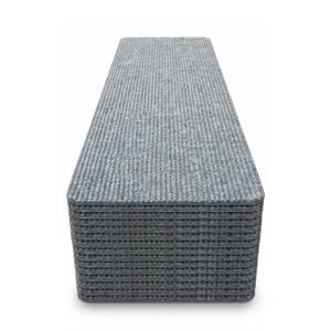 8x30 Light Grey Carpet Stair Treads Pack of 15 with Stickers for Easy Peeling - Self-Adhesive Peel and Stick Carpet for Stairs - Works with Most Subfloor Types - Light Gray Stair Treads