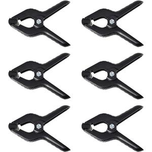 SLOW DOLPHIN Heavy Duty Spring Clamps Clip 4.5 Inch for Muslin/Paper Photo Studio Backdrops Background-6 Pack(Black)