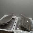 Enclosed Stainless Steel Cat Litter Boxs 21" L x12.2 W x 16.5" H with Litter Mat & Scoop.