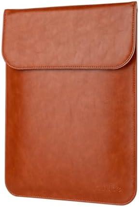 Allinside 15-16 inch Laptop Sleeve Case Compatible with MacBook Air 15 2023-2025/ MacBook Pro 16 2021-2024, Waterproof PU Leather Laptop Sleeve Bag Protective Vertical Case Cover, Brown