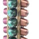 SEVENLINE Coffee Pod Holder Stand Compatible With Nespresso Original Pods Carousel Storage Rack Capsules Organizer For 40 Capsules (Gold)