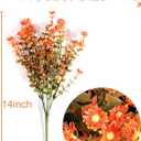 16 Bundles Artificial Flowers for Fall Outdoors Decoration - Fake Mums Faux Artificial Plants Plastic Flower No Fade for Harvest Halloween Thanks Giving Day Decor