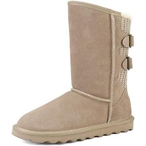 DREAM PAIRS Women's Mid Calf Winter Snow Boots Fashion FuzzyChic Buckle Booties Size 10