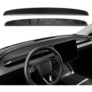 Real Carbon Fiber Dashboard Replacement Cover Panel for 2026 Tesla Model Y Juniper&Tesla Model 3 Highland 2024+ Dashboard Wrap for 2025 Tesla Model Y Juniper Interior Accessories(Gloss)